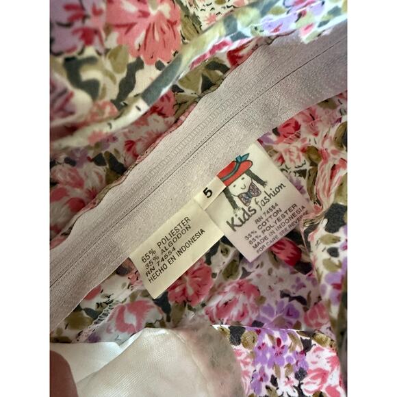 90's vintage lot of 4 floral rosette dresses Girl's Size 5/6 cottage coquette - Picture 10 of 12